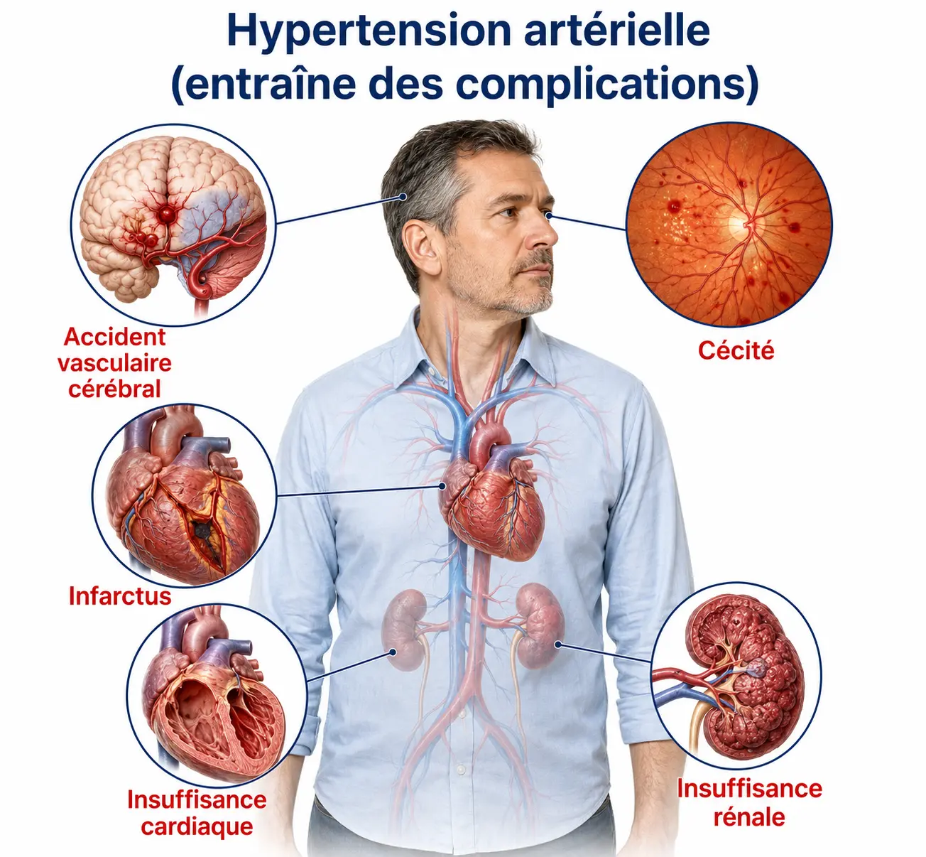 Infographie complications hypertension artérielle en français